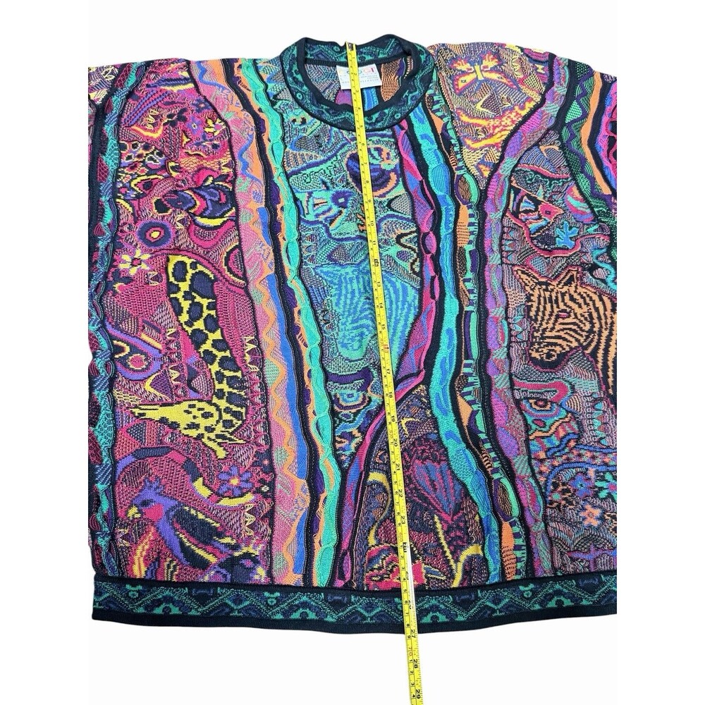 Rare Vintage COOGI Australia Zoo Animals Jungle 3D Knit Mercerized Cotton L - Picture 12 of 16
